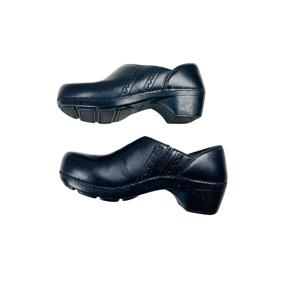 Dansko Womens Slip On Round Toe Leather Cuban Heels Loafers Shoes Black Size 40 - Picture 6 of 8